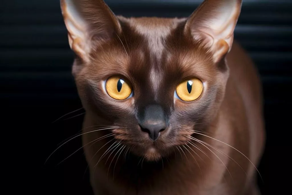 chat Burmese yeux dores