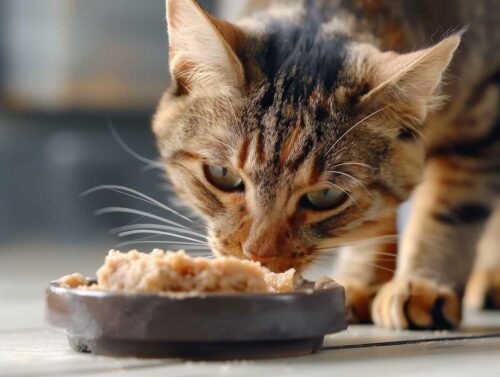 chat qui mange de la pâté
